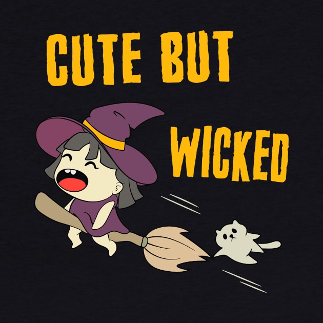 Cute But Wicked Chibi Witch Halloween by Foxxy Merch